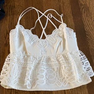 White starkly tank/crop top